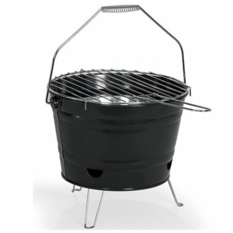 Barbecue a charbon portable - LIVOO - DOC327N - Inox - Surface de cuisson ø27 cm - Hauteur 24 cm
