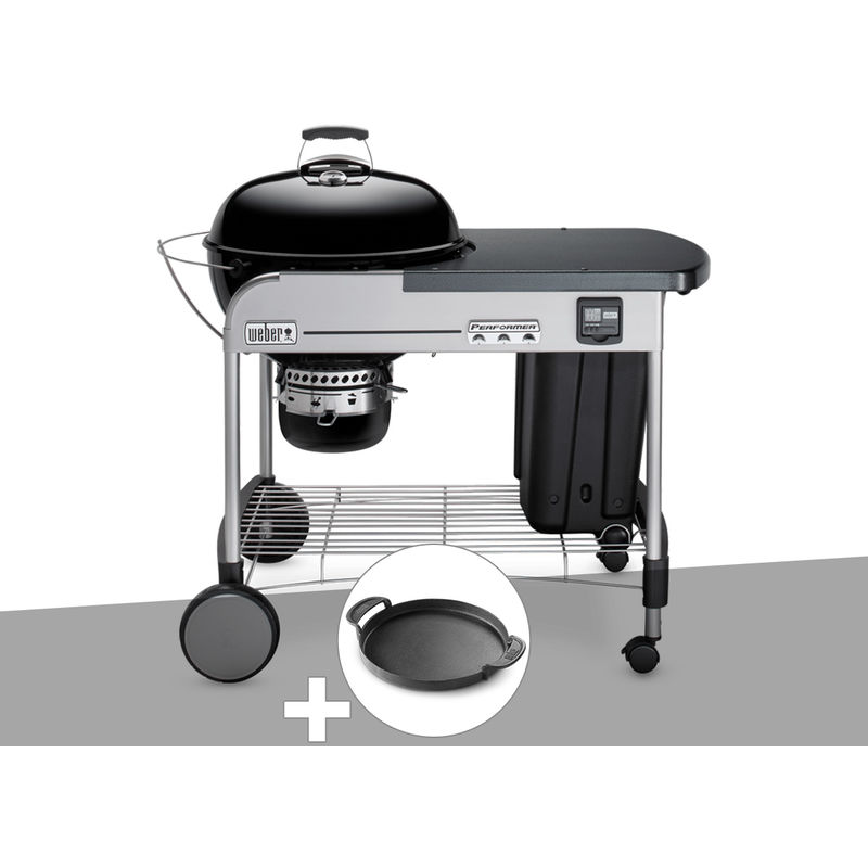 Weber - Barbecue à charbon Performer Premium gbs 57 cm Noir + Plancha