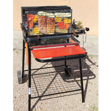 Barbecue à cuisson verticale avec système breveté NOIR/ROUGE 71 x 86 x 100.5 cm - NOIR/ROUGE