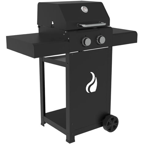 Barbecue a Gas 104,5x45,5x115 cm 2 Fuochi in Acciaio Pereda Nero