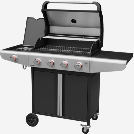 Barbecue a gas a 4 bruciatori con fuoco laterale