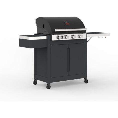 barbecue a gas barbecook "stella" con bruciatore laterale a infrarossi e telo di copertura in omaggio 5 bruciatori