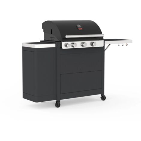 barbecue a gas barbecook "stella" con vano separato portabombola e telo di copertura in omaggio 3 bruciatori