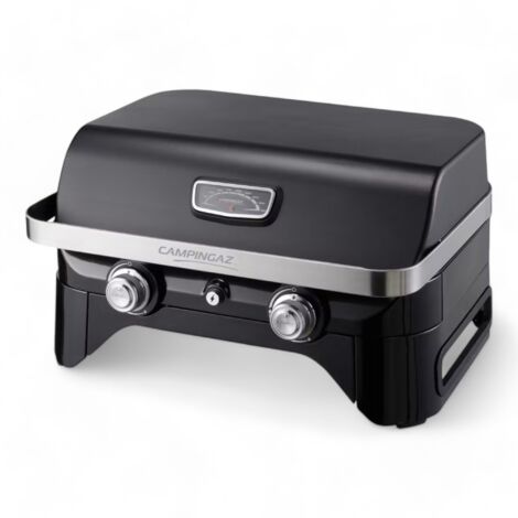 Barbecue a gas con 2 bruciatori 58x36 cm potenza 5kw accensione instastart coperchio smaltato Campingaz Attitude 2100 LX