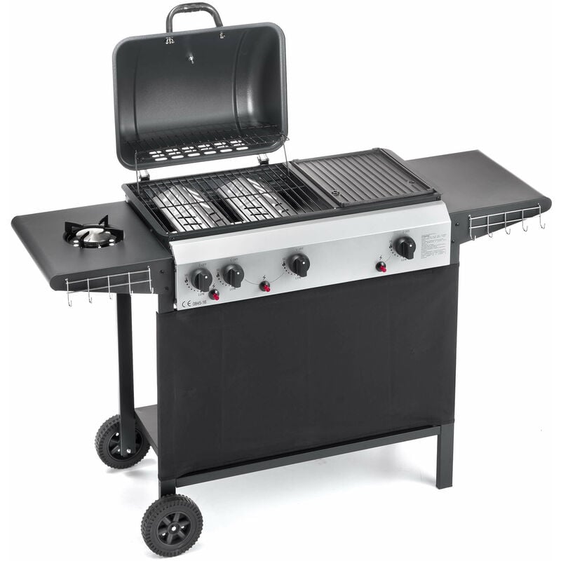 Barbecue a Gas gpl con Pietra Lavica 3 Fuochi Ompagrill 4080 Double