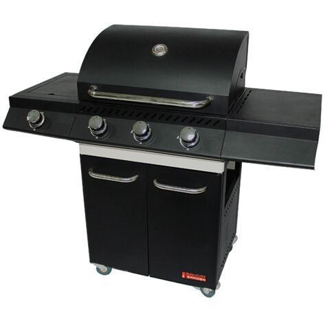 barbecue a gas sandrigarden "sg canada" con cottura a pietra lavica 3 bruciatori 125x54x110 cm