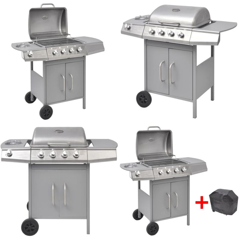 Barbecue à gaz 4 + 1 zone de cuisson Argenté - barbecue à gaz - barbecues à gaz - Home & Living - Argent
