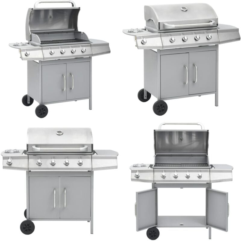 Barbecue à gaz 4+1 zones de cuisson Argenté Inox - barbecue à gaz - barbecues à gaz - Home & Living - Argent
