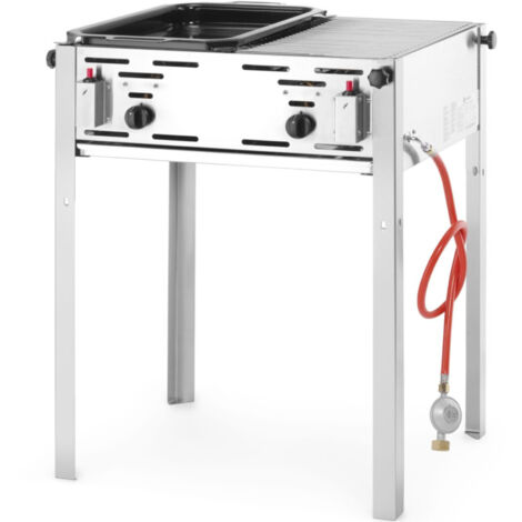 Barbecue à gaz avec grille compartimentée et plateau MASTER MAXI 50/50 11 kW