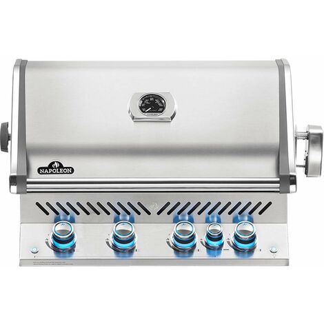 Barbecue à gaz encastrable Napoleon Prestige Pro 500 inox 3 brûleurs + Sizzle Zone + brûleur arrière
