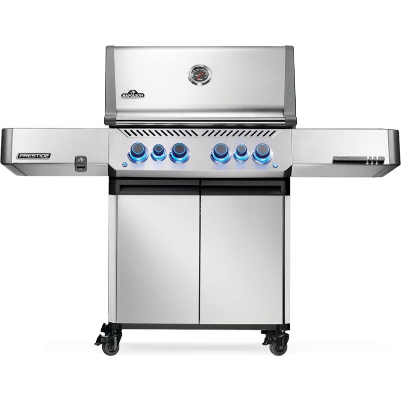 Napoleon - Barbecue à gaz Prestige 500 + Sizzle Zone + Brûleur arrière - Inox