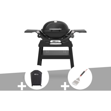 Barbecue à gaz Q 1200N noir avec pied + Housse + Spatule - Weber