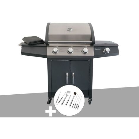 Barbecue à gaz Soleto + Malette 8 ustensiles - Jardideco