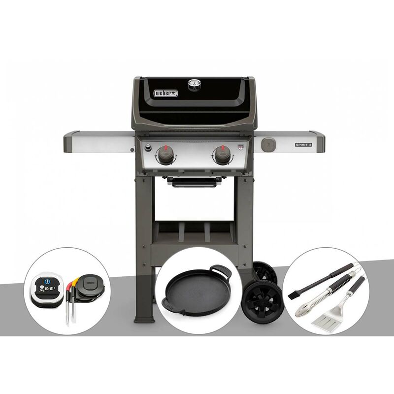 Weber - Barbecue gaz Spirit ii E-210 gbs + Thermomètre iGrill 3 + Plancha + Kit ustensiles 3 pièces Better