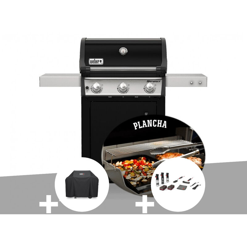 Barbecue à gaz Weber Spirit E-315 mix gril et plancha + Housse + Kit de nettoyage