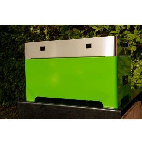 Barbecue à granulés nomade vert avec plaque émaillée lisse