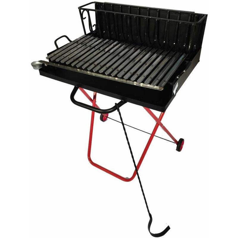 barbecue a legna - 100 cm - griglia in acciaio - trasportabile e chiudibile.