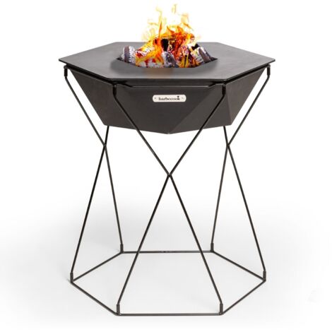 barbecue a legna barbecook "rila" in acciaio nero, diametro 75 cm