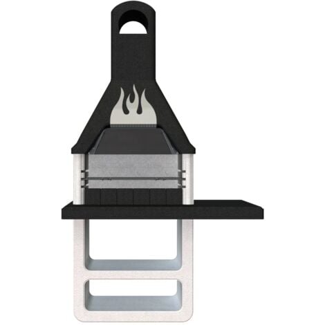 barbecue a legna o carbonella in calcestruzzo sarom fuoco "prometeo" 125x64x215,5 cm