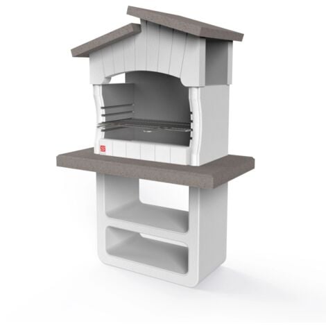 barbecue a legna o carbonella in cemento sarom fuoco "zara" 114x64x170 cm