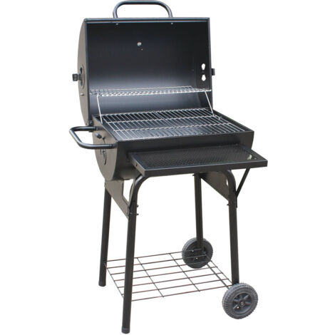 Barbecue a bois exterieur à prix mini | Soldes jusqu'au 11 Barbecue charbon de bois Zack en acier noir avec four | noir