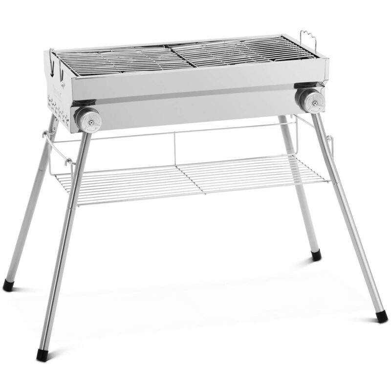 Royal Catering - Grill à charbon avec grille pliable et étagère 53 x 26 cm