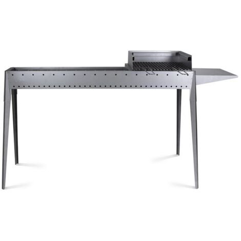 Barbecue au charbon de bois en fer alumin&eacute Lisa Miami Grill F 800+400 cm120x30x83 - .325 - 1,3 - 72