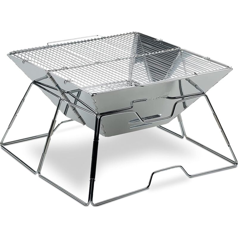 Barbecue au charbon de bois portable pliable en acier inoxydable