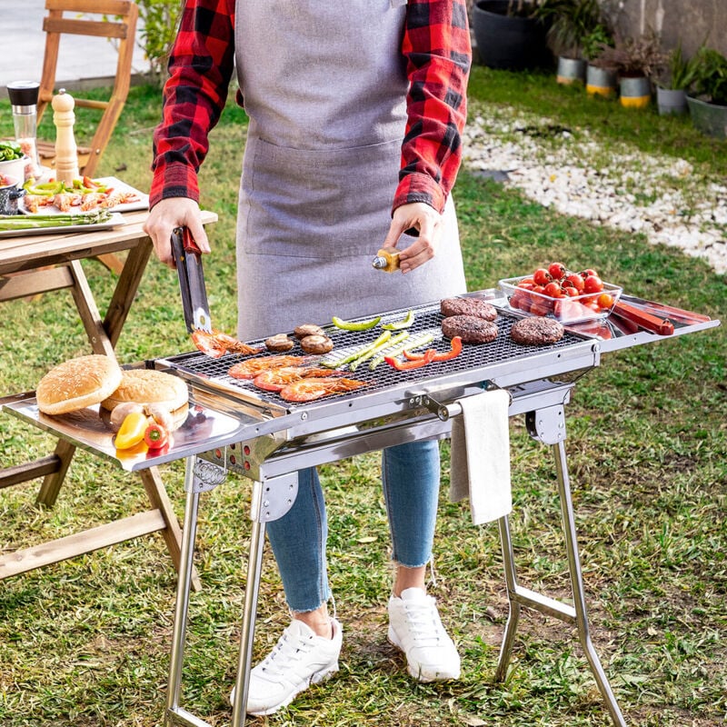 Innovagoods - Barbecue au Charbon de Bois Pliable en Acier Inoxydable ExelQ