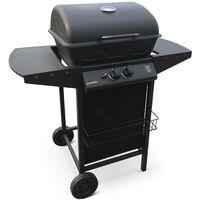 Barbecue au gaz Aramis cuisine extérieure 2 brûleurs avec tablettes latérales et thermomètre