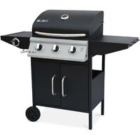 Barbecue au gaz Athos cuisine extérieure 3 brûleurs + feu latéral avec thermomètre