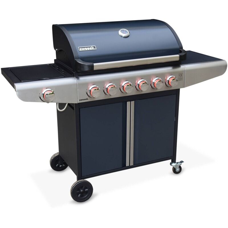 Barbecue au gaz Bazin 6 Gris anthracite Cuisine Alice's Garden Barbecue gaz Treville Barbecue 6 brûleurs