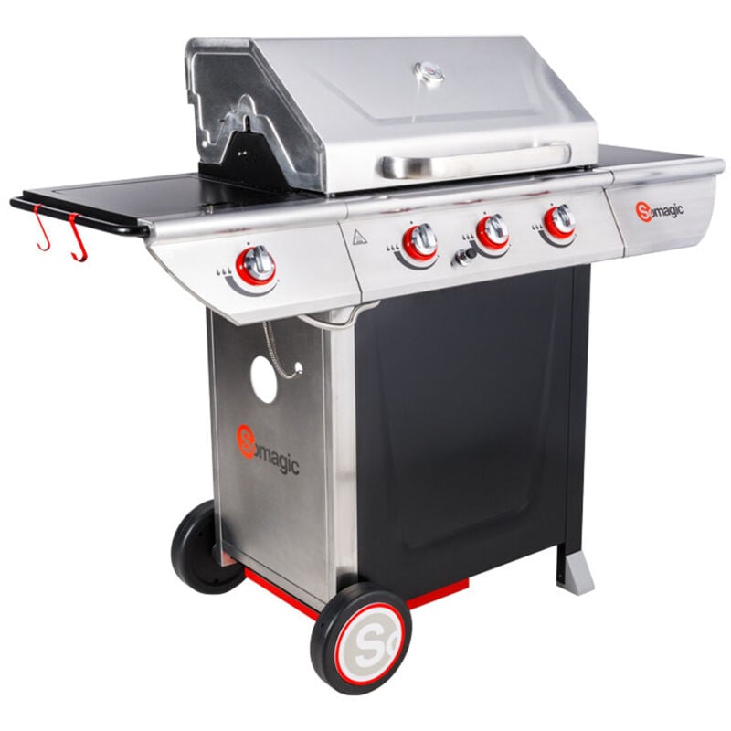 Manhattan 350GPI barbecue à gaz - 3 brûleurs 10.5kW + plaque chauffante - Somagic