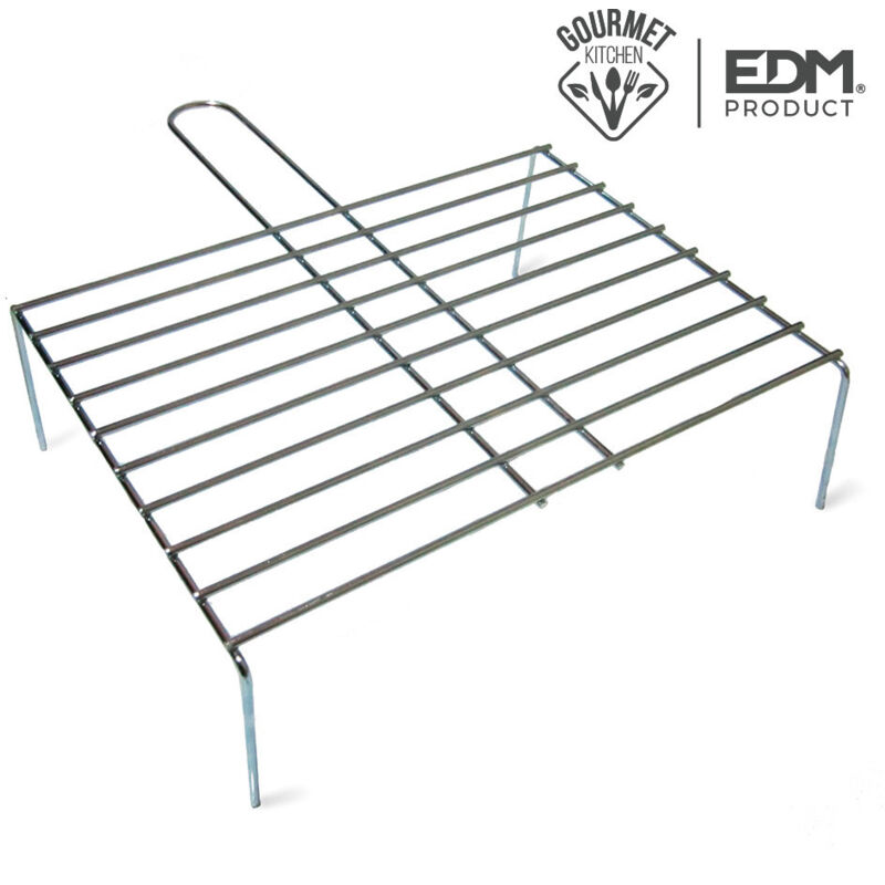 Grille avec pieds pour barbecue - Zinc - 50x38 cm