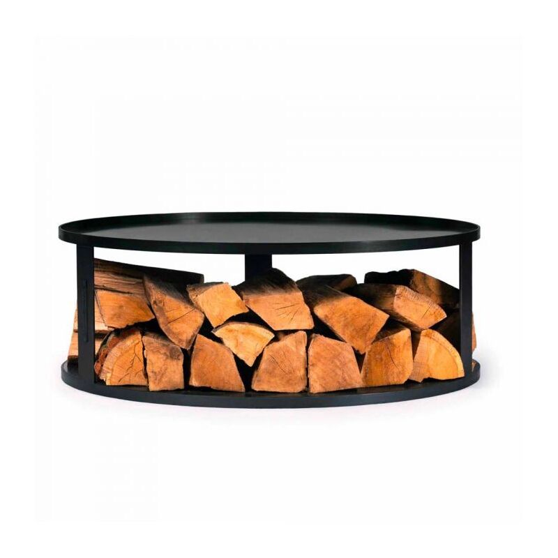 Cookking - Plateforme pour braséro avec support de bûches, acier naturel 82cm de diamètre 111042
