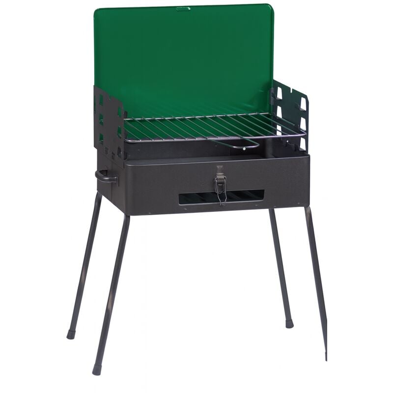 Tuttacasa - Barbecue à charbon pliable 41x30 avec écran fornacelle - Salone