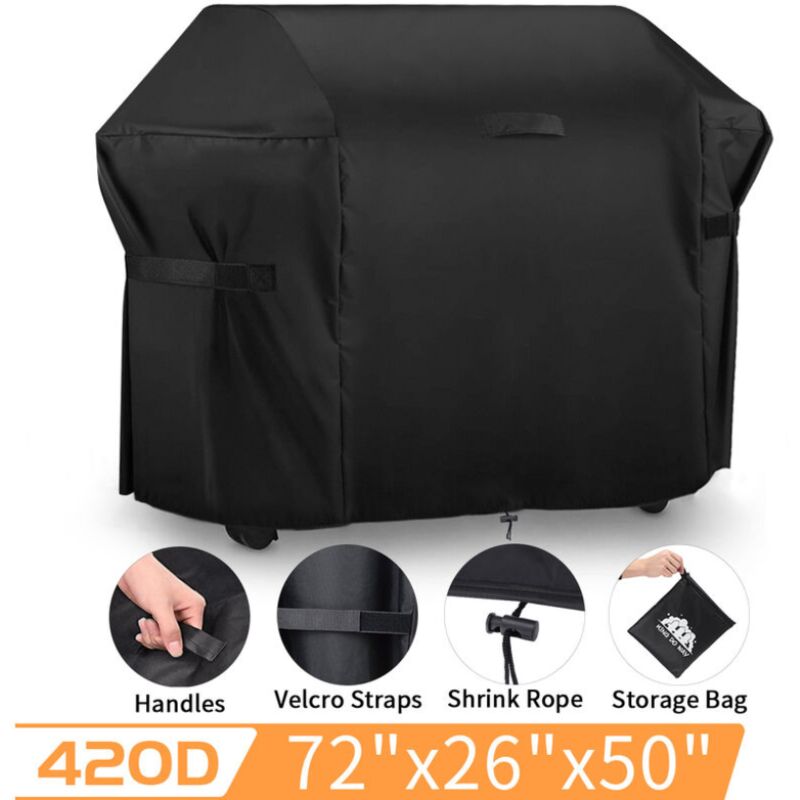 Barbecue bbq Grill Cover Waterproof 420D Heavy Duty Oxford Fabric Round -183x66x130 cm