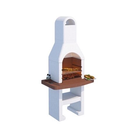 Barbecue Beton Brace In Cemento Con Griglia 90x58x189cm - Kg. 260