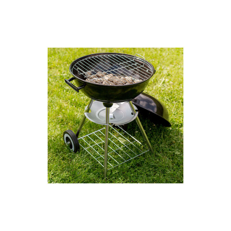 Barbecue Boule Ø 41,5 cm Acier Galvanisé Grill Fumoir avec Barbecue Boule Ø 41,5 cm Acier Galvanisé Grill Fumoir avec