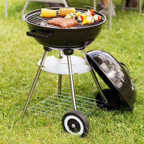 Barbecue Boule Ø 41,5 cm Acier Galvanisé Grill Fumoir avec Barbecue Boule Ø 41,5 cm Acier Galvanisé Grill Fumoir avec