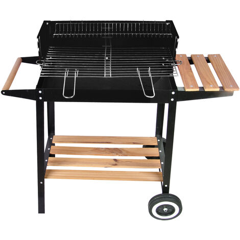 Barbecue braciere portatile in metallo ferro e acciaio a legna e carbonella BBQ carrello grill