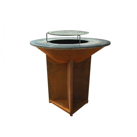 Barbecue brasero avec plaque d'acier de 100 cm