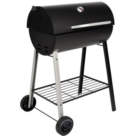 Barbecue charbon DAKOTA pour 8 à 10 personnes – Cuve acier laqué avec capot et thermomètre – Dimensions L 82 × l 56,5 × H 95,5 cm – Somagic
