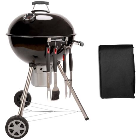 Ensemble de Cuisson : Wok Plaque réversible Gril Fumoir avec récupérateur de Cendres Alice/'s Garden Barbecue Grill Charbon de Bois Noir Pierre