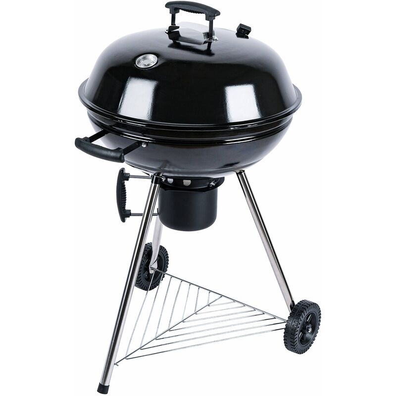 Barbecue charbon de bois Ø57cm Georges noir émaillé Grille de Cuisson en Acier Emaillé Brillante pour Barbecue
