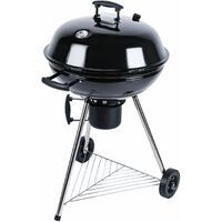 Barbecue charbon de bois ?57cm Georges noir, récupérateur de cendres, grille chromée, fumoir