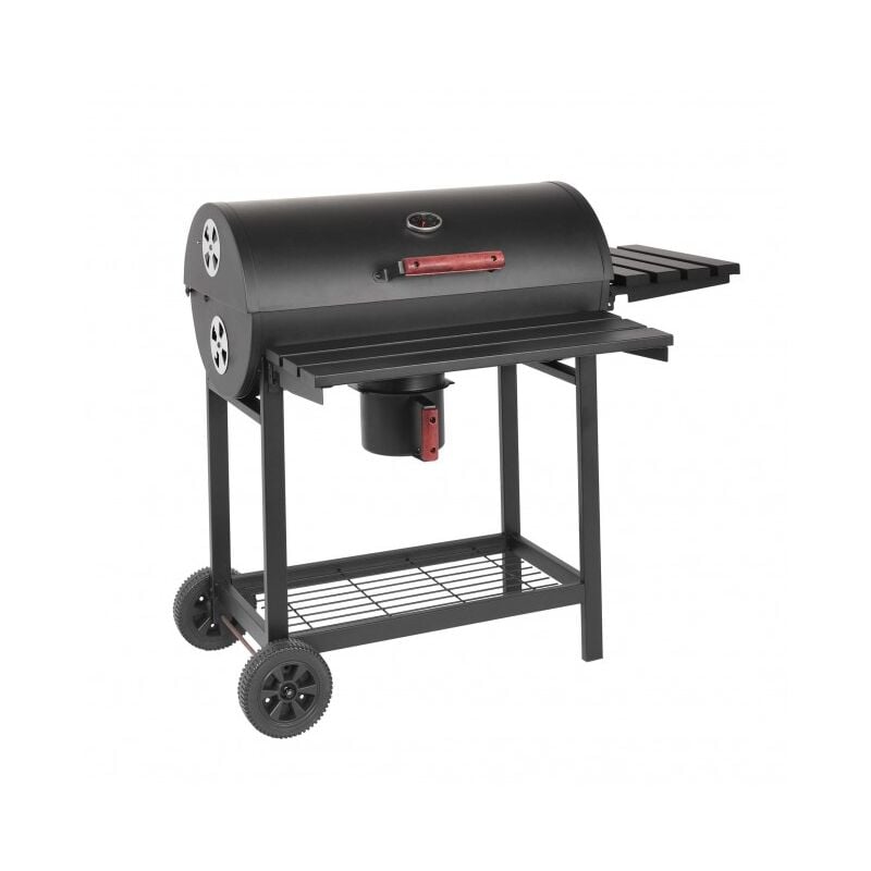 Barbecue au charbon de bois 113x70x97,5 cm en acier peint en noir - Teramo