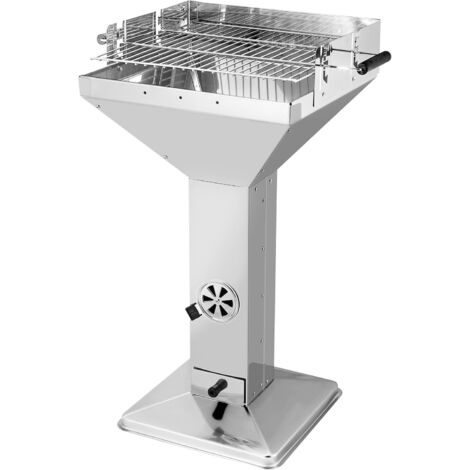 Barbecue charbon de bois,Grille de barbecue,acier inoxydable,Grille de cuisson réglable en hauteur sur 3 niveaux
