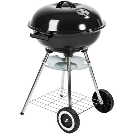 Barbecue charbon sur roues Ø 41,5 cm - barbecue boule, grill, smoker - noir