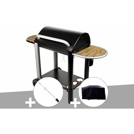 Barbecue charbon Vulcano 3000 Somagic + Kit tournebroche + Housse